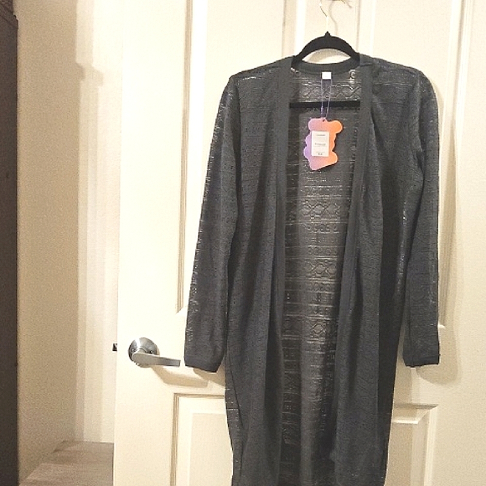 YITTY BY Fabletics Chic Dark Gray Open Cardigan